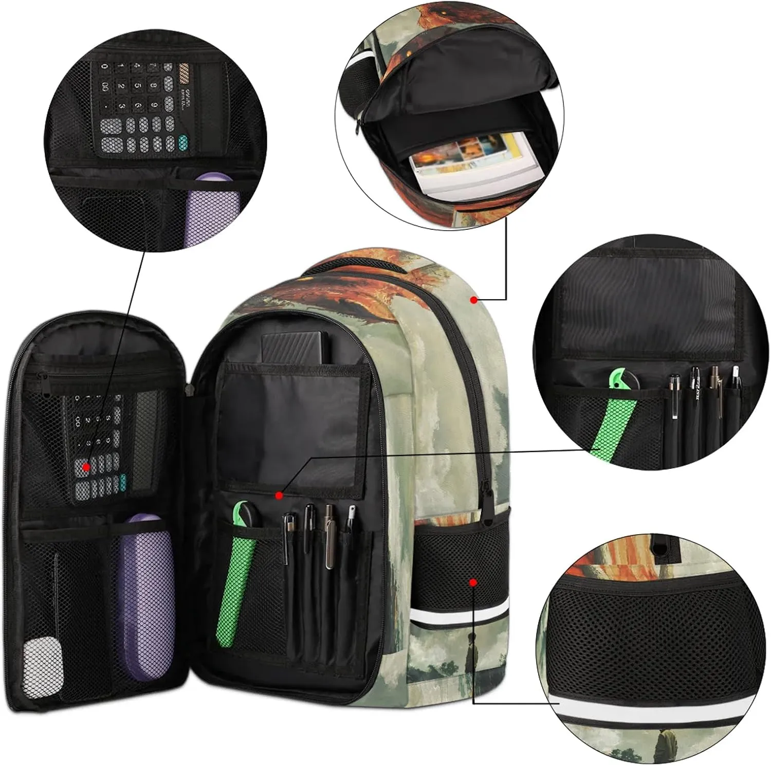 Animal Dragon Travel Backpack Waterproof Laptop Shoulder Bag with Adjustable Strap Casual Hiking Gym Travel Daypack