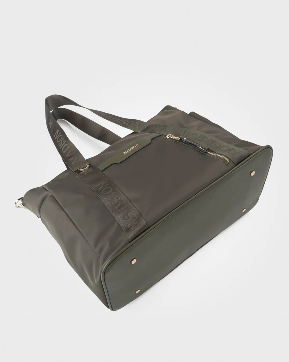 Anita Large Nylon Tote Bag with Monogram Webbing Strap
