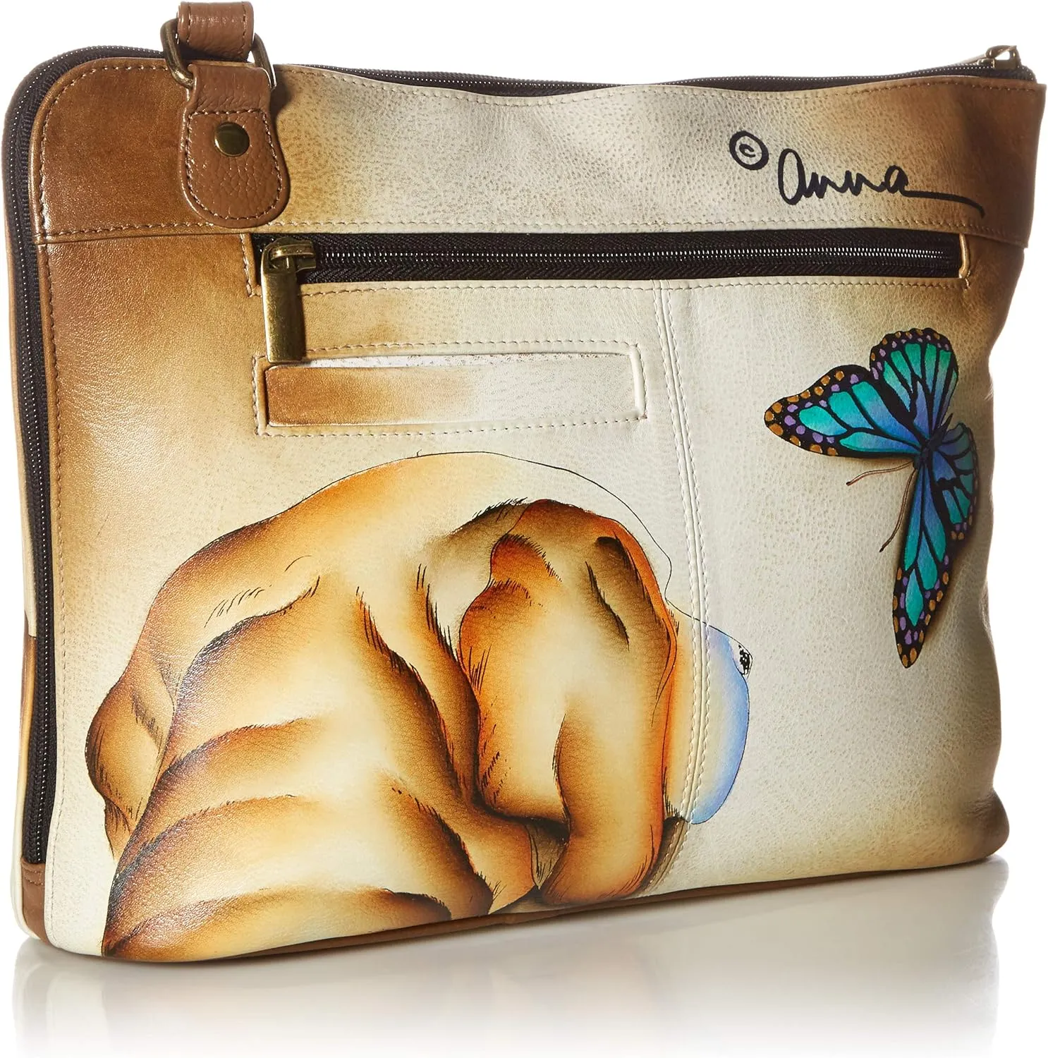 Anna by Anuschka Hand Painted Women’s Genuine Leather-Two-Sided Zip Travel Organizer