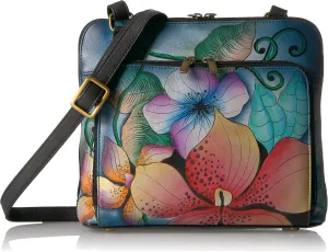 Anna by Anuschka Handpainted Leather Women's Zip Around Organizer Cross Body