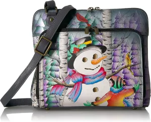 Anna by Anuschka Handpainted Leather Women's Zip Around Organizer Cross Body