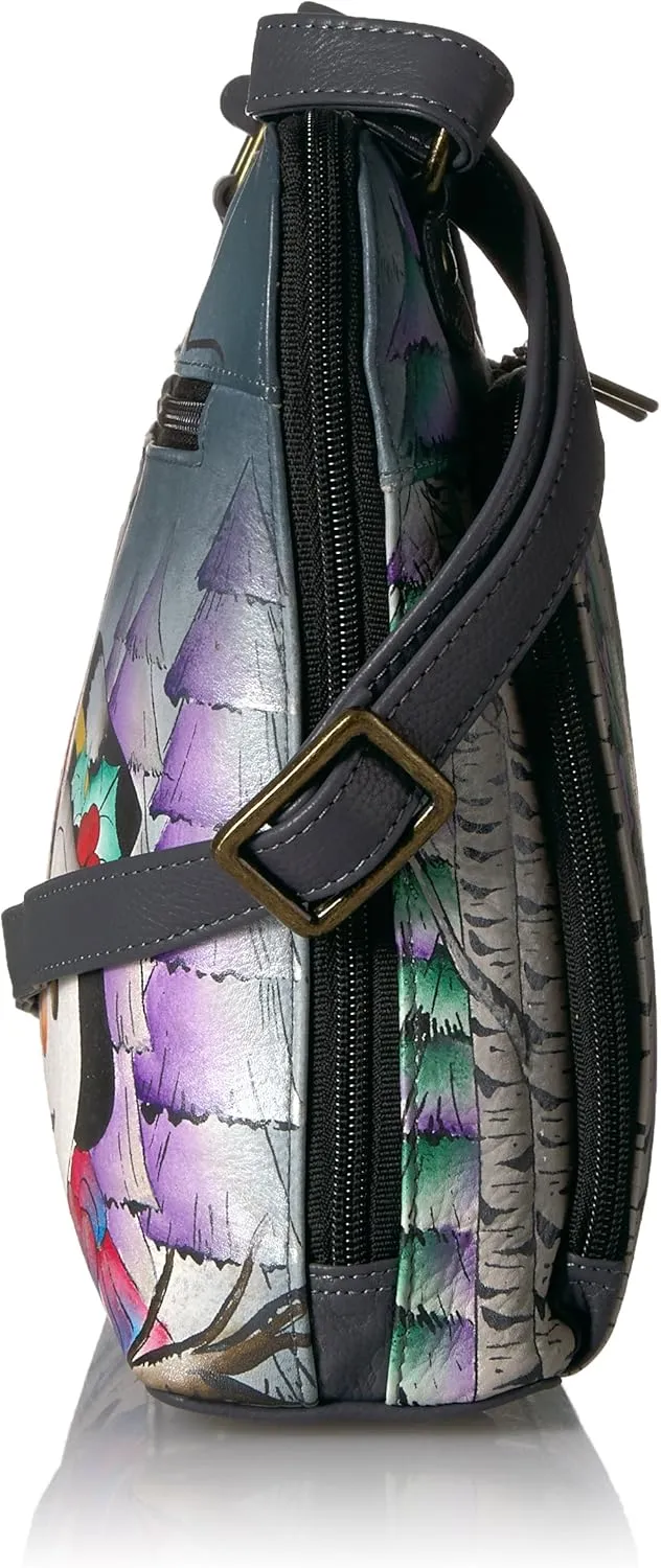 Anna by Anuschka Handpainted Leather Women's Zip Around Organizer Cross Body