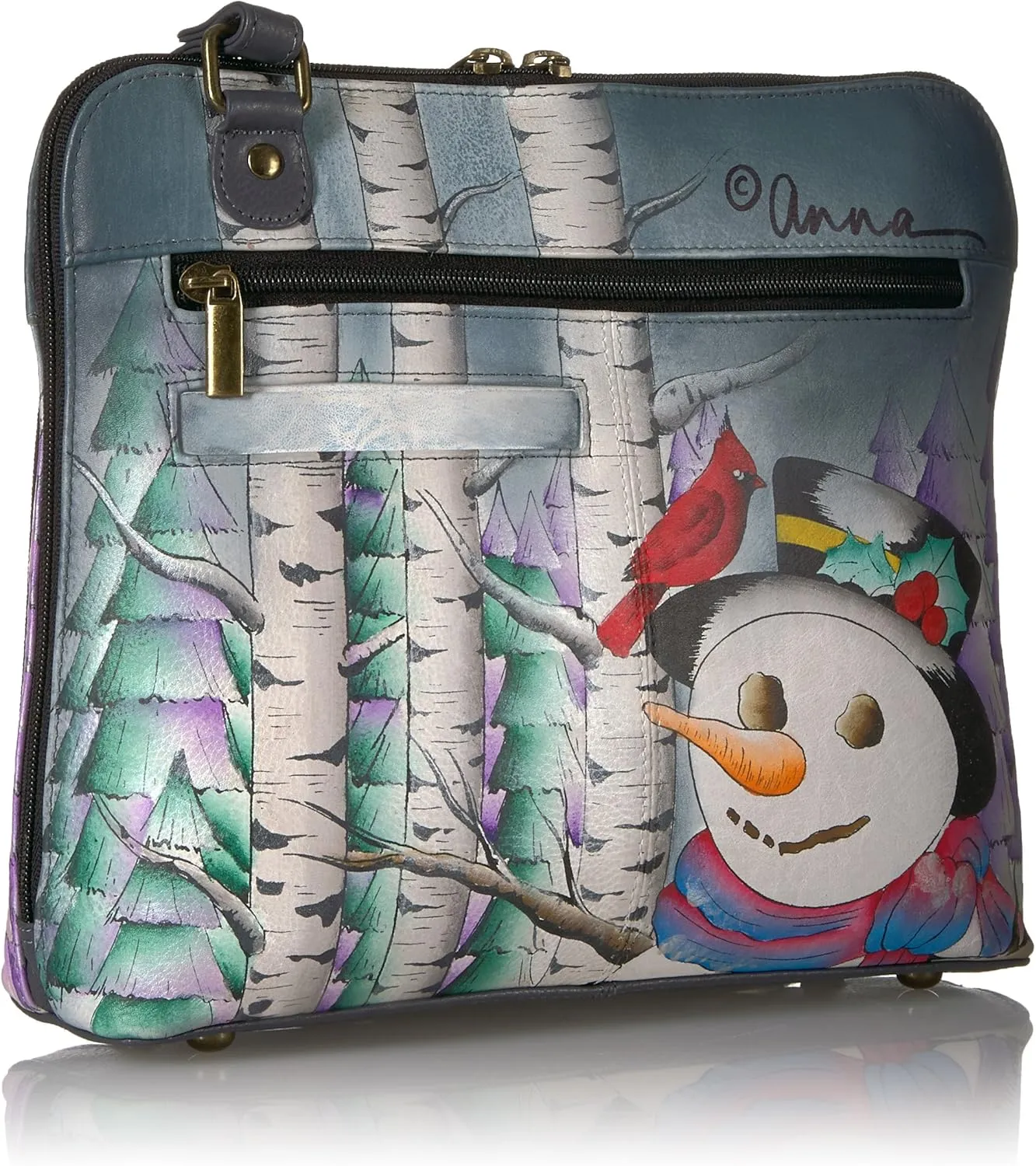 Anna by Anuschka Handpainted Leather Women's Zip Around Organizer Cross Body