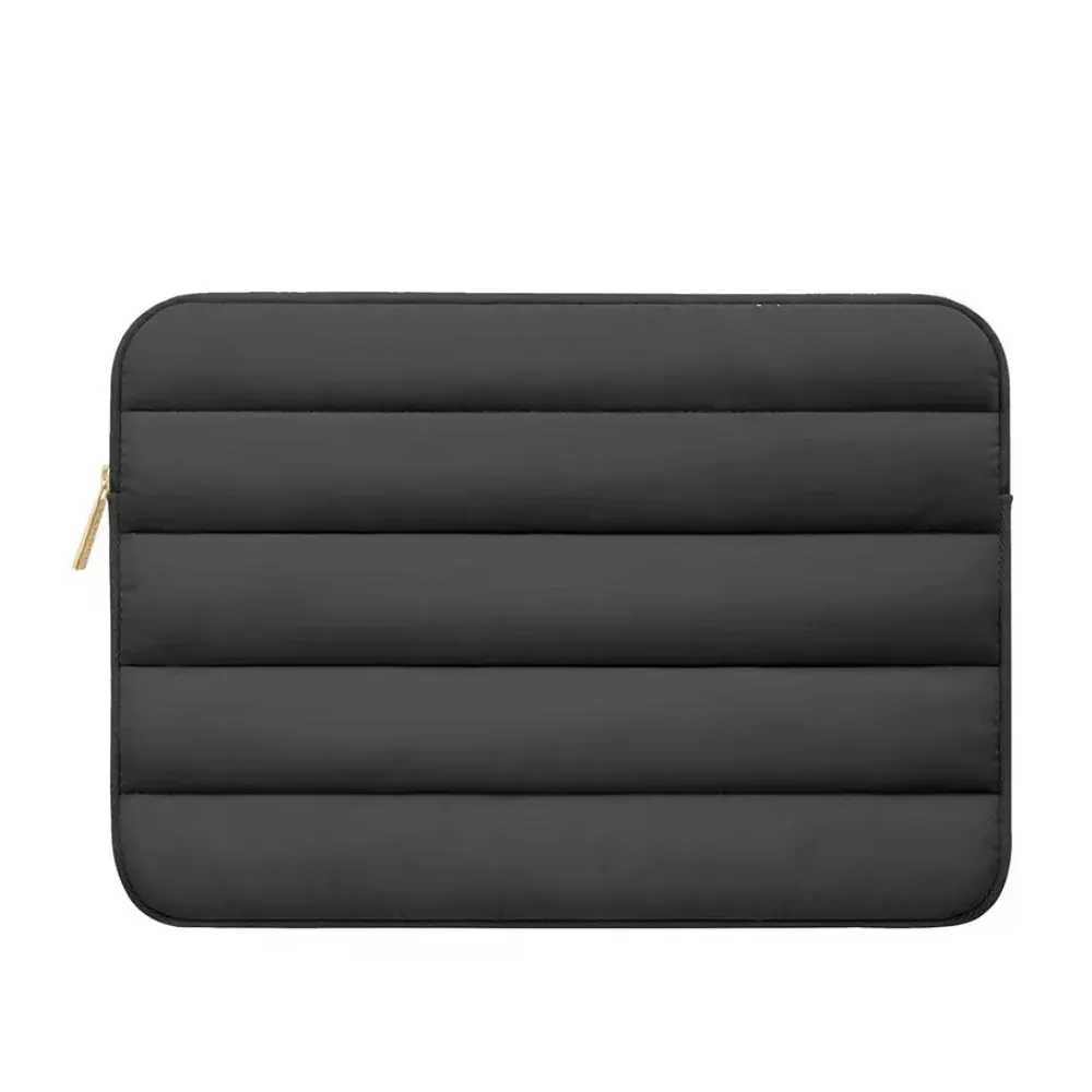 ANYPACK Laptop Handbag Black Puffy Sleeve Case Multi Functional Compartments For Business