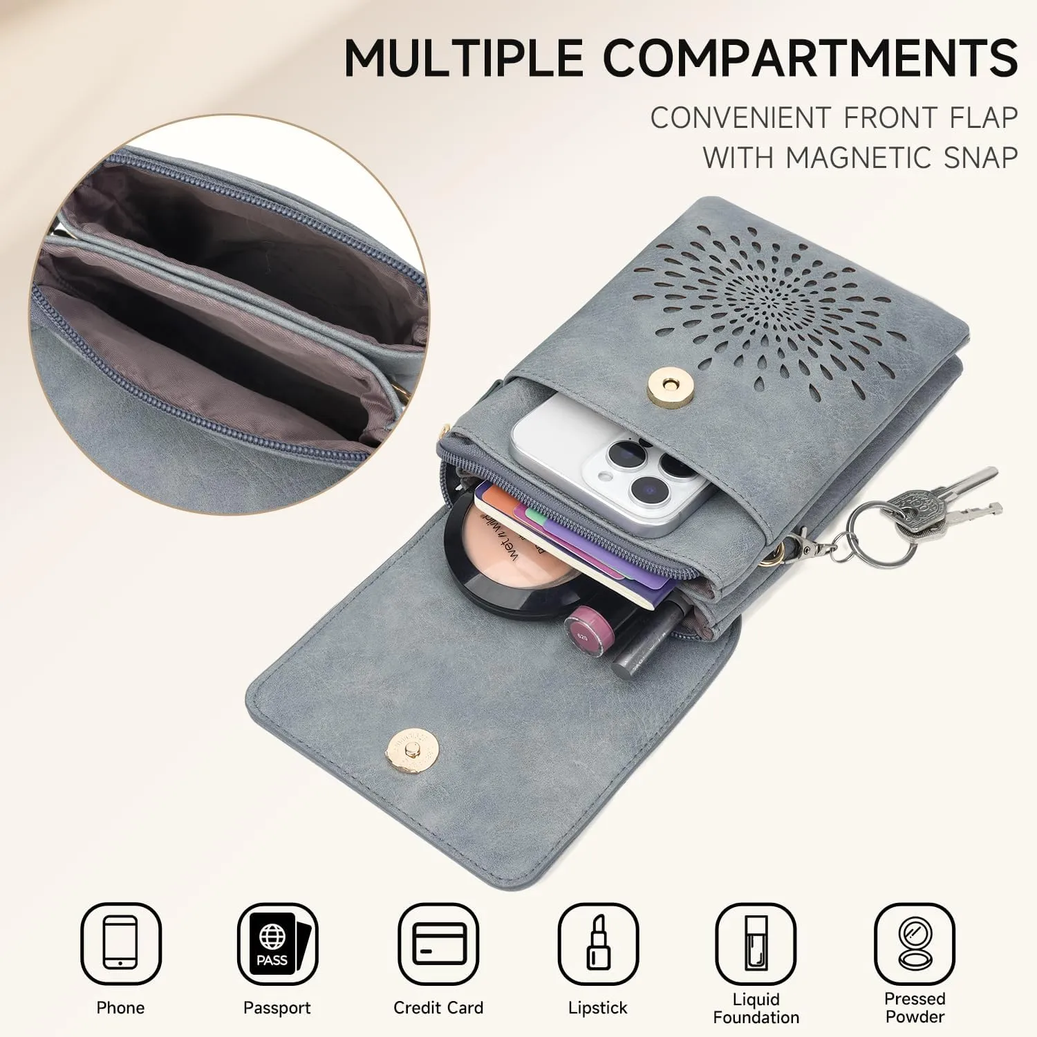 APHISON Small Crossbody Bags for Women Trendy, Leather Crossbody Phone Purses Handbags with Adjustable Strap