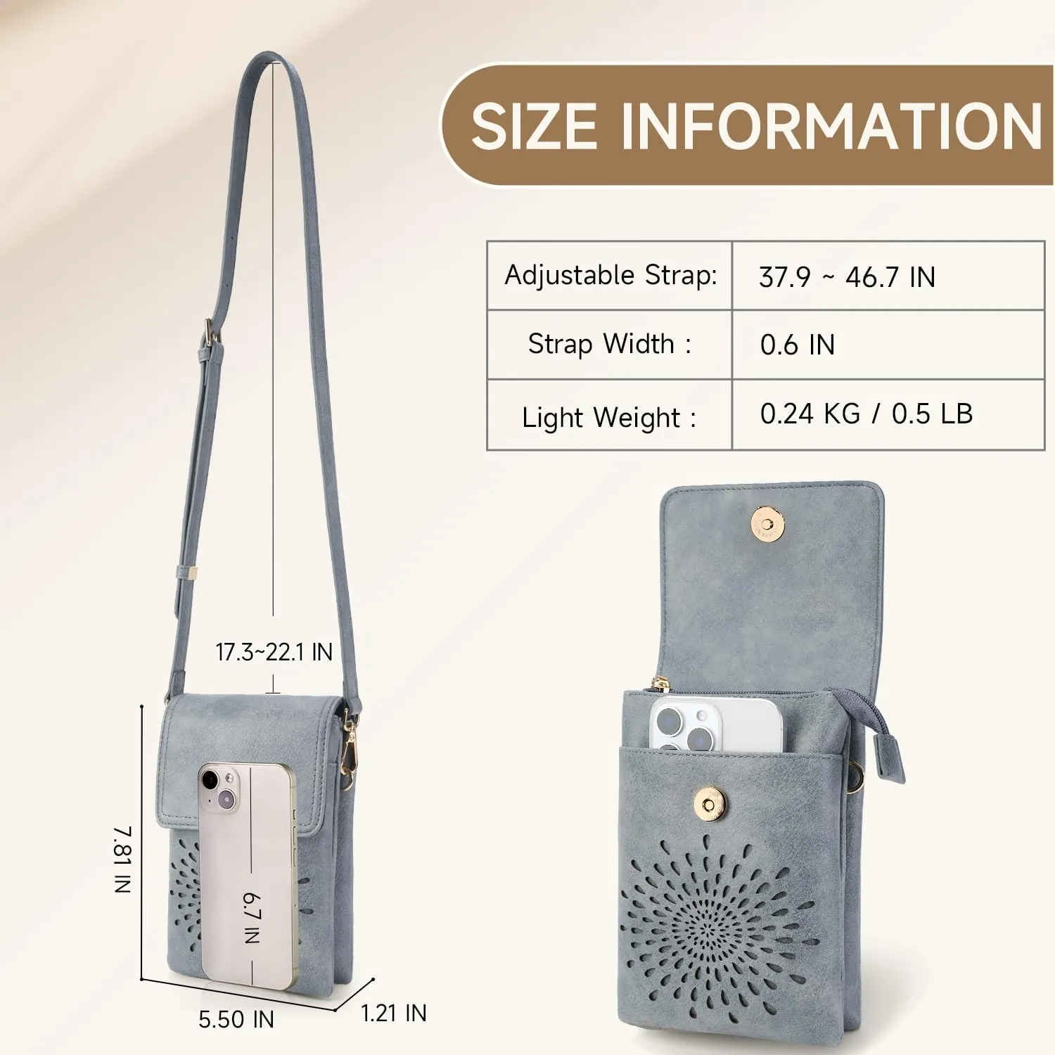 APHISON Small Crossbody Bags for Women Trendy, Leather Crossbody Phone Purses Handbags with Adjustable Strap