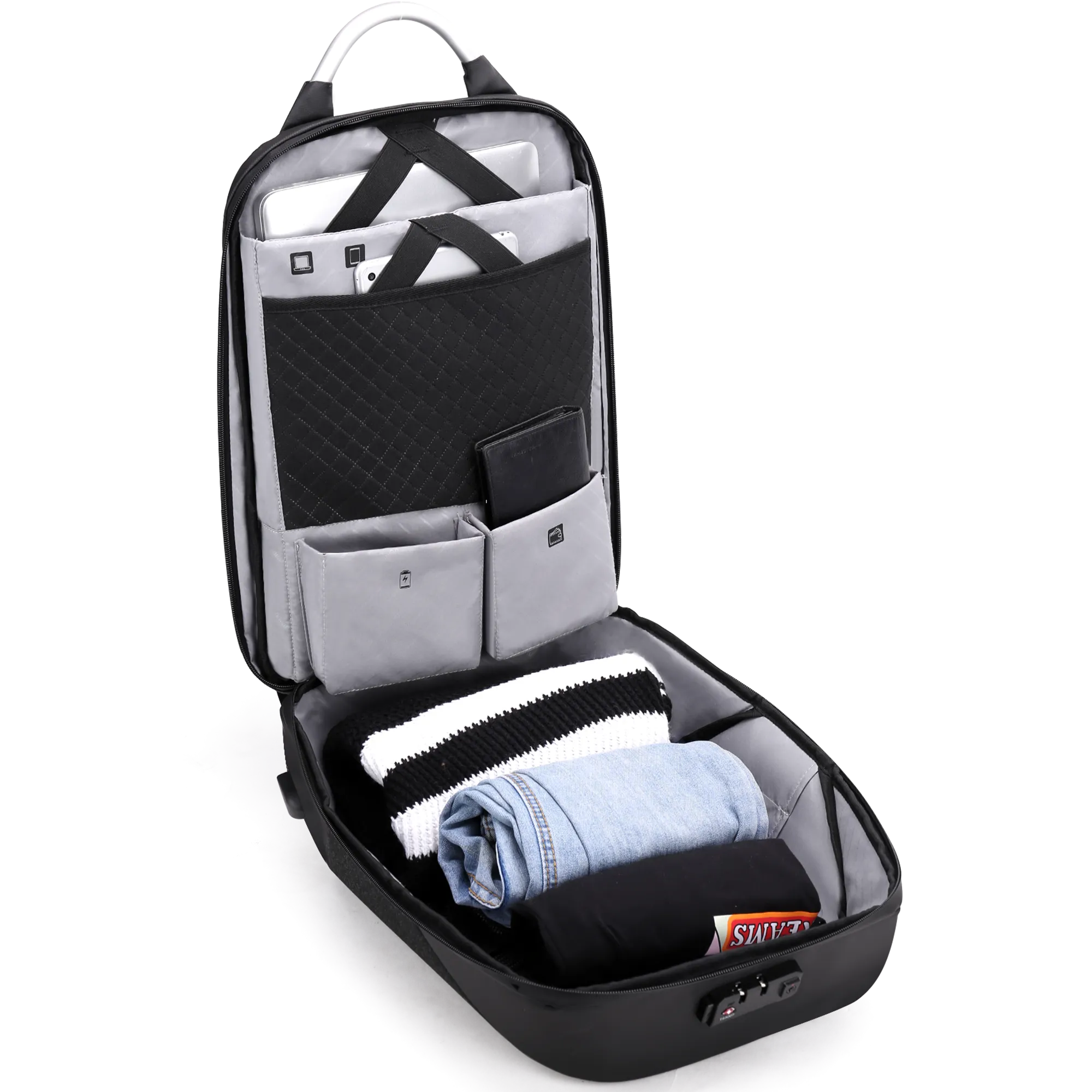 Arctic Hunter 360 degree Laptop Backpack Water Resistant Anti-Theft Pocket with USB Port And Separate Laptop Compartment Premium Office Backpack B00208 Black