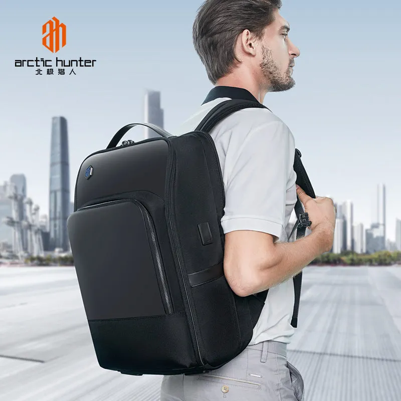 Artic Hunter Tough Men Shoulder Daypack Water Resistant Synthetic Durable Backpack with Built in USB and Headphone Port, B00403