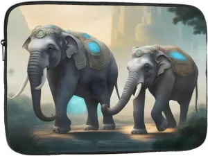 Asian Elephants Pattern Shockproof Portable Laptop 17 inch Sleeve Bag for Men and Women - Ideal for Business Travel, School, and Daily Use