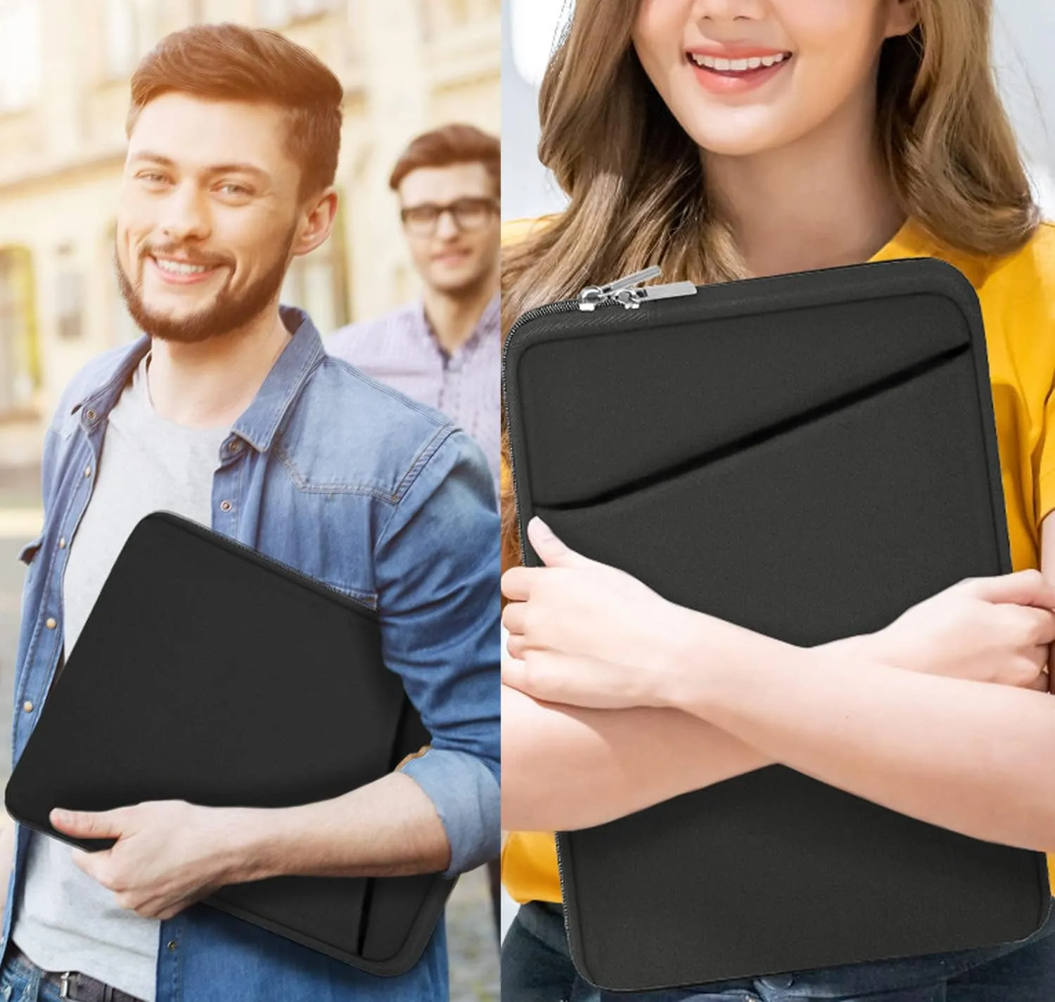 Askuko Laptop Sleeve 14 inch, Durable Carrying Bag Shockproof Protective Case Cover, Handbags Briefcase Laptop Bag Compatible with 14" MacBook Air/Pro HP Asus Lenovo Notebook Computer, Grey