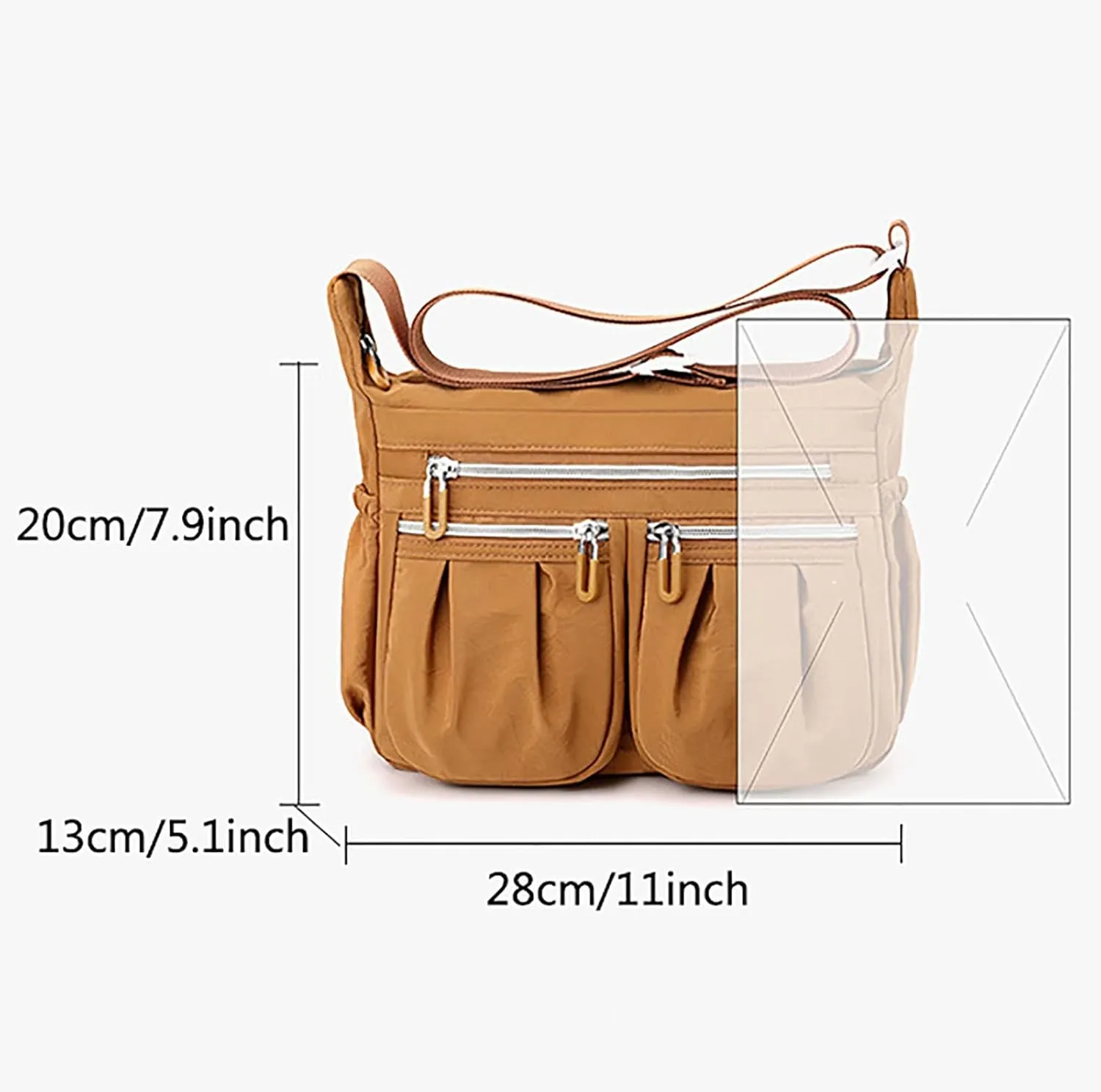 Athletic Crossbody Bags for Women Fabric Nylon Multi Pocket Crossbody Bags Carry Options for Work and Daily Use(BU2)