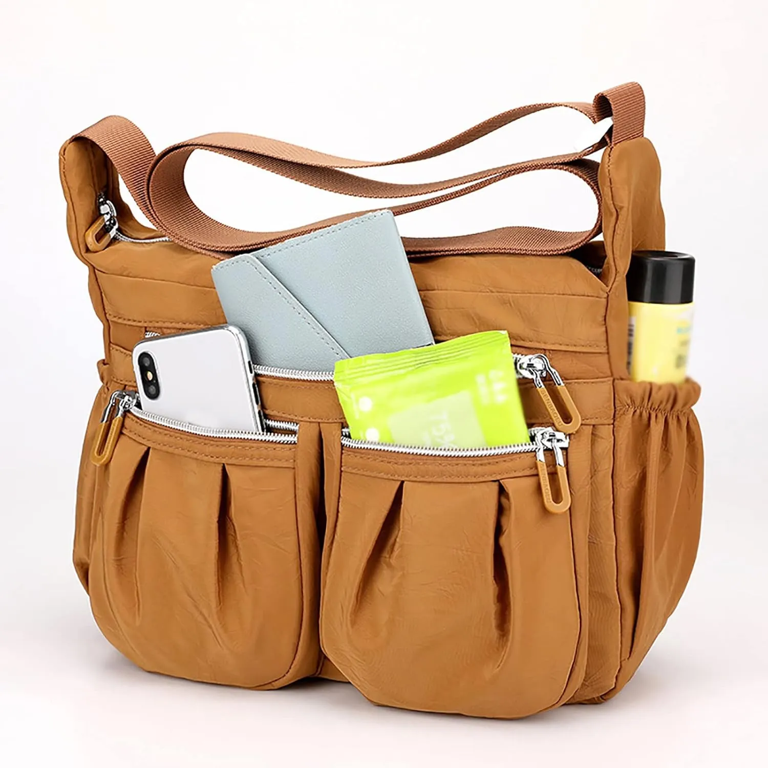 Athletic Crossbody Bags for Women Fabric Nylon Multi Pocket Crossbody Bags Carry Options for Work and Daily Use(BU2)