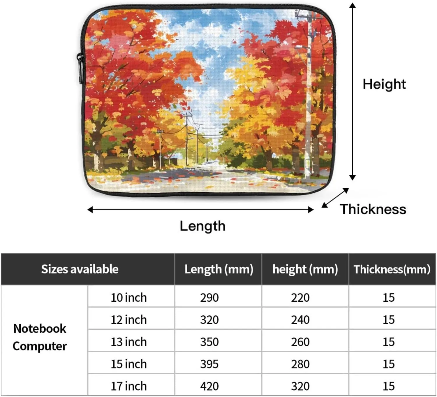 Autumn Maple Leaves Laptop Inner Bag Laptop Sleeve Case Briefcase Carrying Laptop Cover