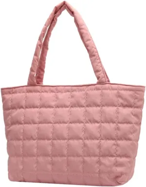 Autumn Winter Women Tote Bag Quilted Shoulder Handbags Rhombus Pattern Purses Handbags Solid for Daily Holiday