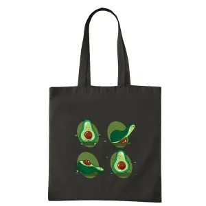 Avocado Yoga Gift for Yoga Lovers Meditation and 4 Poses Navy Black Multicolor Canvas Tote Bag