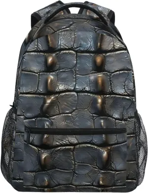 Backpack Alligator Leather Texture for Women Men Laptop Travel Backpack Book Bag Daypack 11.4 ×16 In