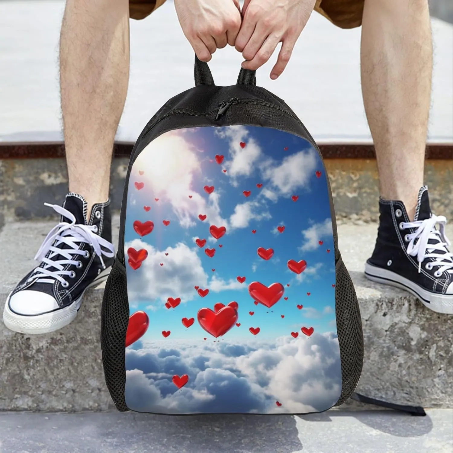 Backpack Hearts In The Sky Travel Casual Laptop Backpack Waterproof Hiking Daypack For Men Women