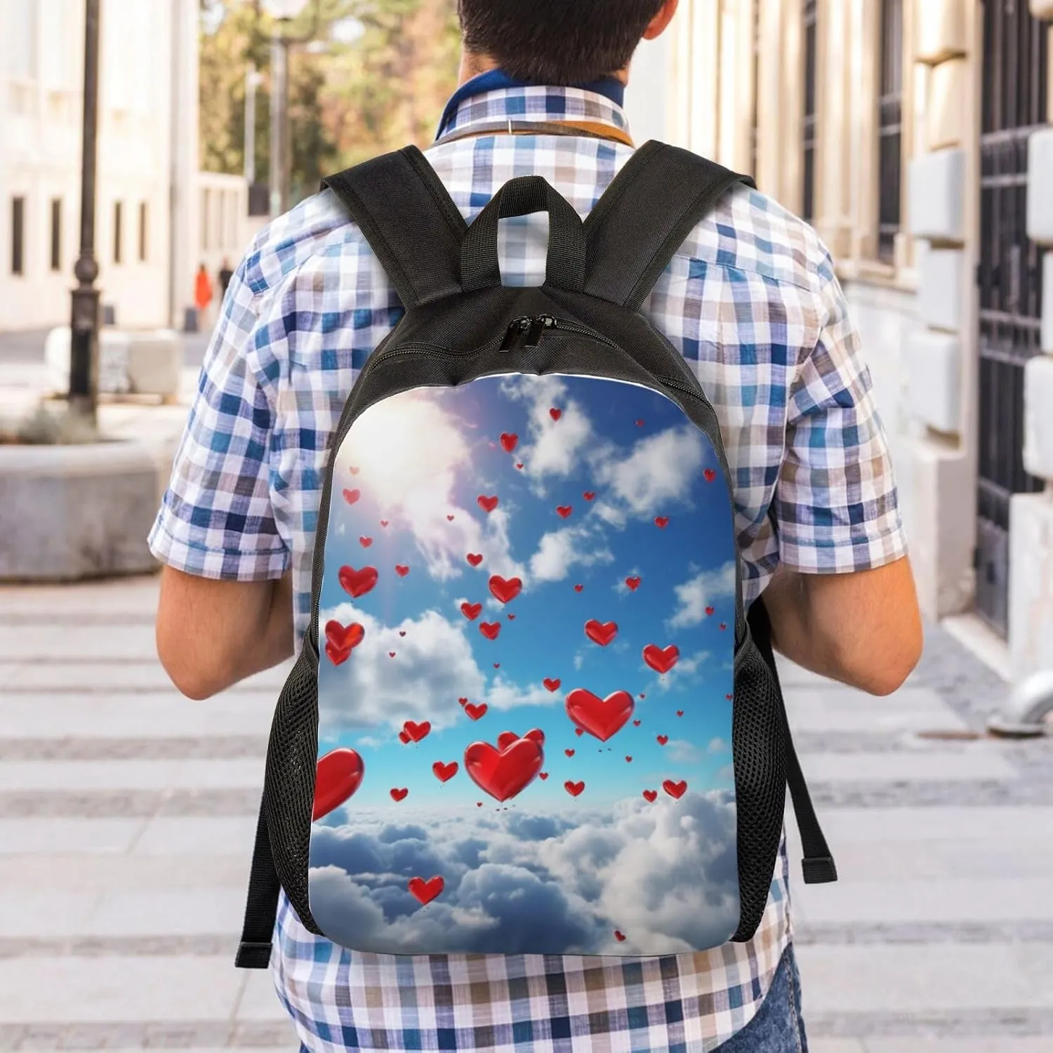 Backpack Hearts In The Sky Travel Casual Laptop Backpack Waterproof Hiking Daypack For Men Women