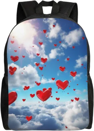 Backpack Hearts In The Sky Travel Casual Laptop Backpack Waterproof Hiking Daypack For Men Women