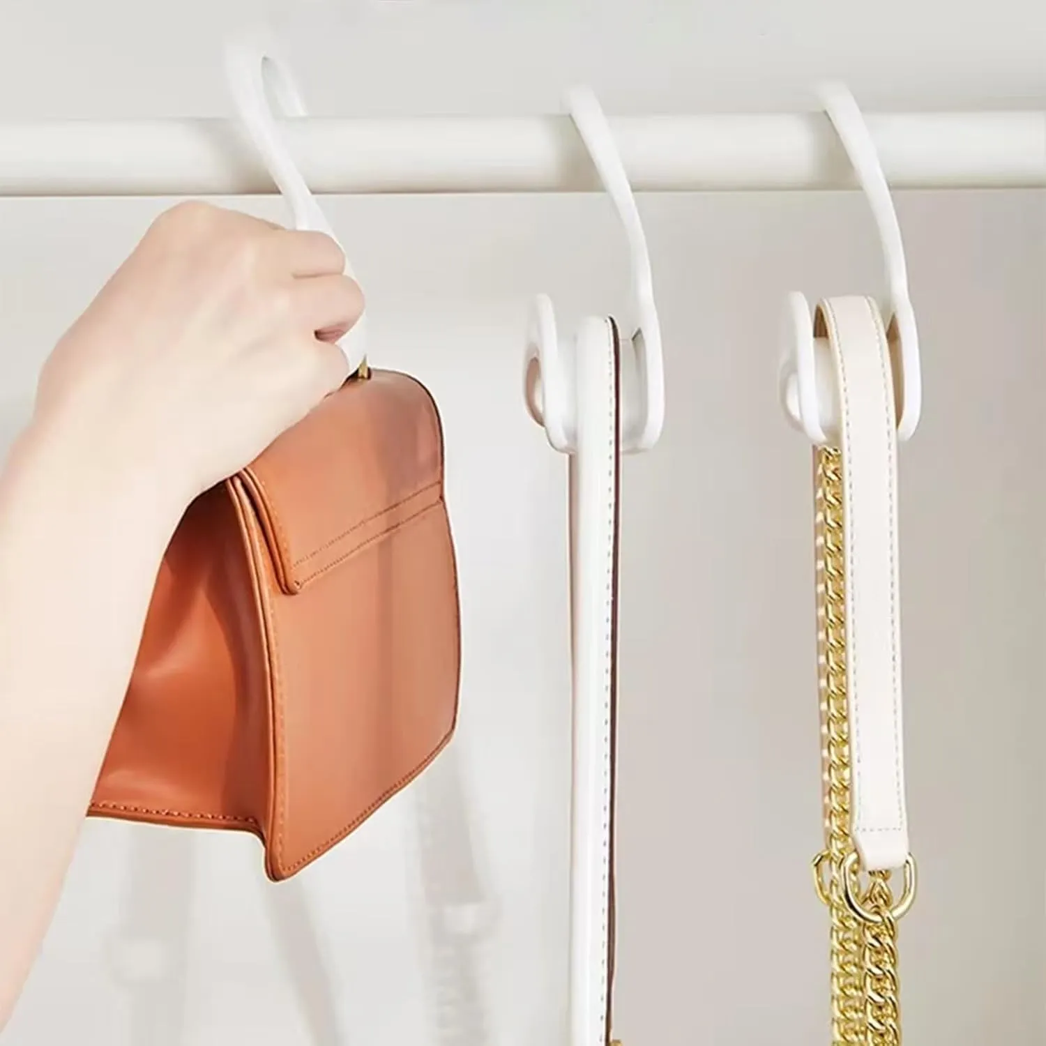 Bag Hanger - Purse Hooks for Closet - Over Closet Rod Hanger for Organizer Storage Purses | Backpacks |Satchels | Crossovers | Handbags | Tote is Ideal Wardrobe Storage Solution（4 Pack）