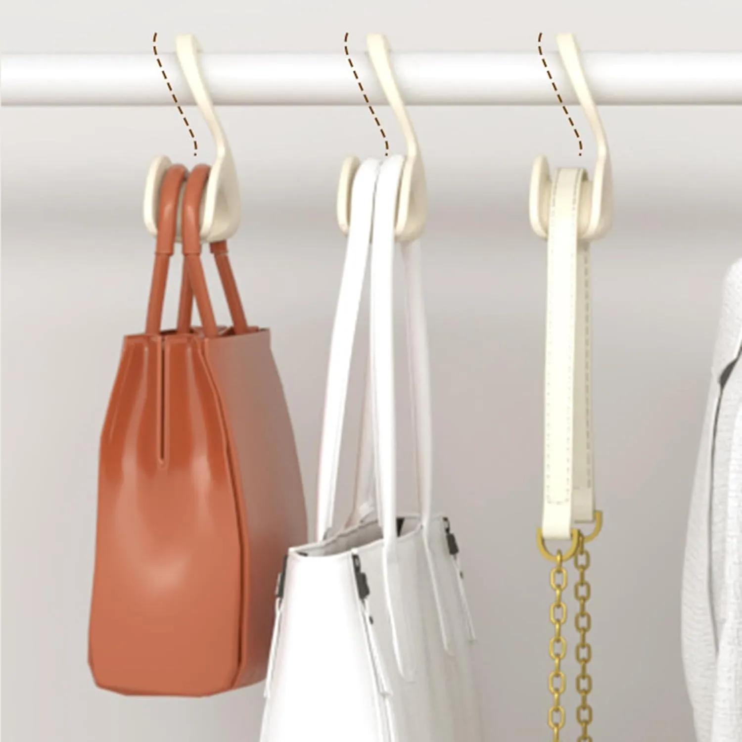 Bag Hanger - Purse Hooks for Closet - Over Closet Rod Hanger for Organizer Storage Purses | Backpacks |Satchels | Crossovers | Handbags | Tote is Ideal Wardrobe Storage Solution（4 Pack）