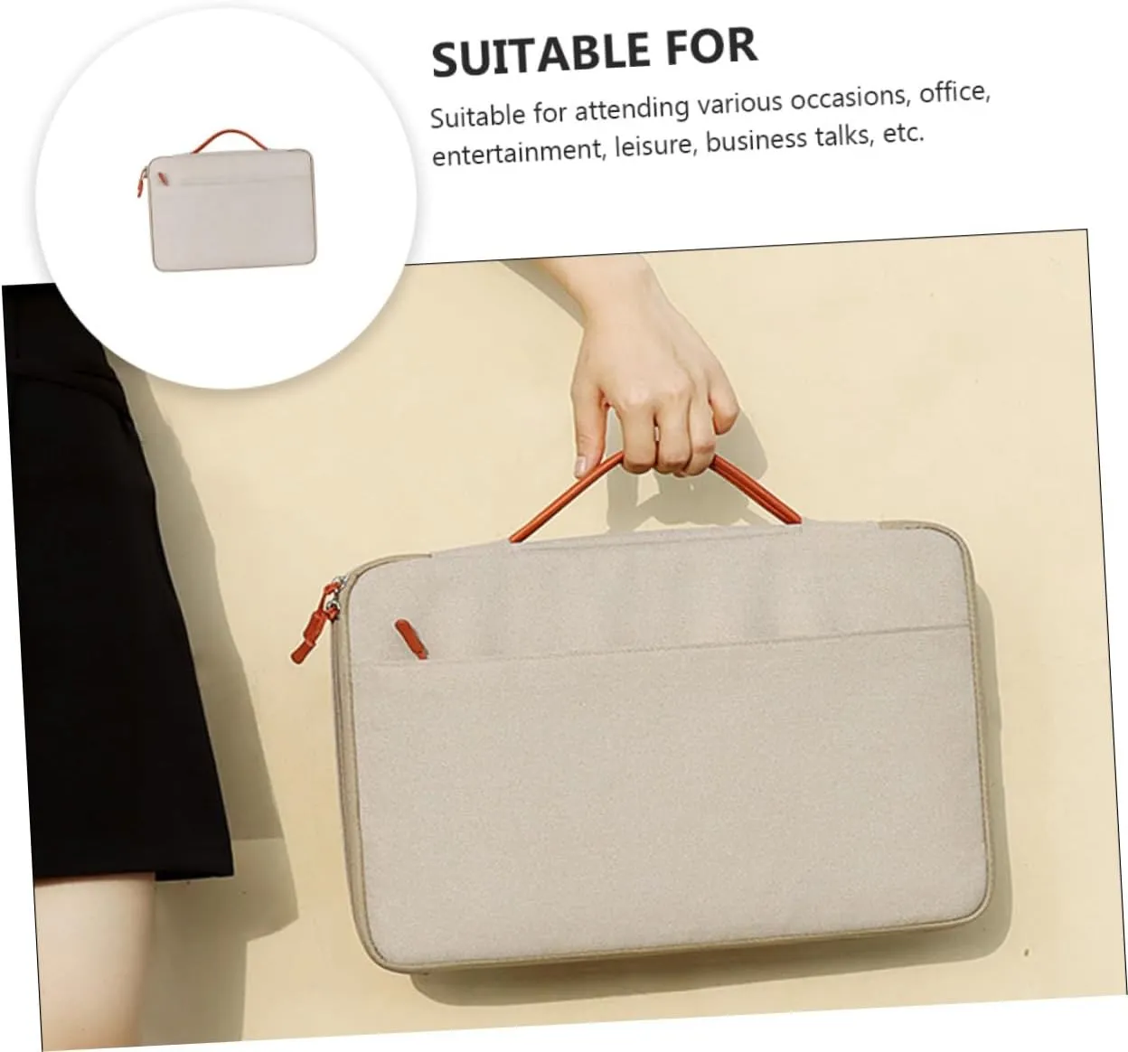 Bag Travel Tote with Organizer Pocket Compatible with Macbook Lightweight Shockproof Design for Business
