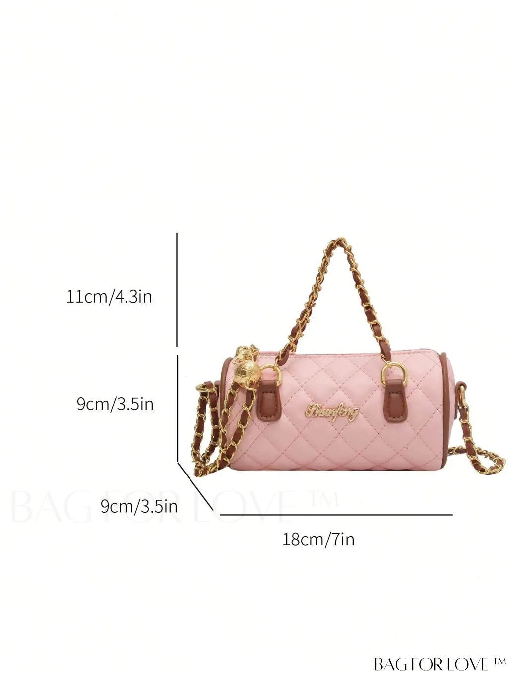 BagForLove - Compact Quilted Boston Mini Bag with Zipper Closure