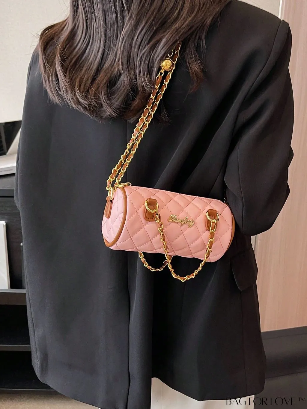BagForLove - Compact Quilted Boston Mini Bag with Zipper Closure