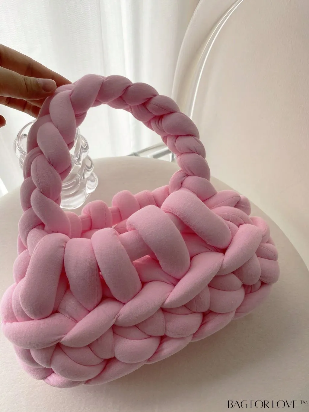 BagForLove - Compact Solid Color Top Handle Crochet Bag