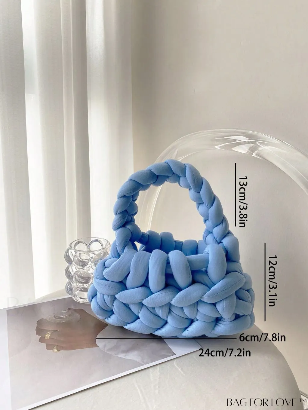BagForLove - Compact Solid Color Top Handle Crochet Bag
