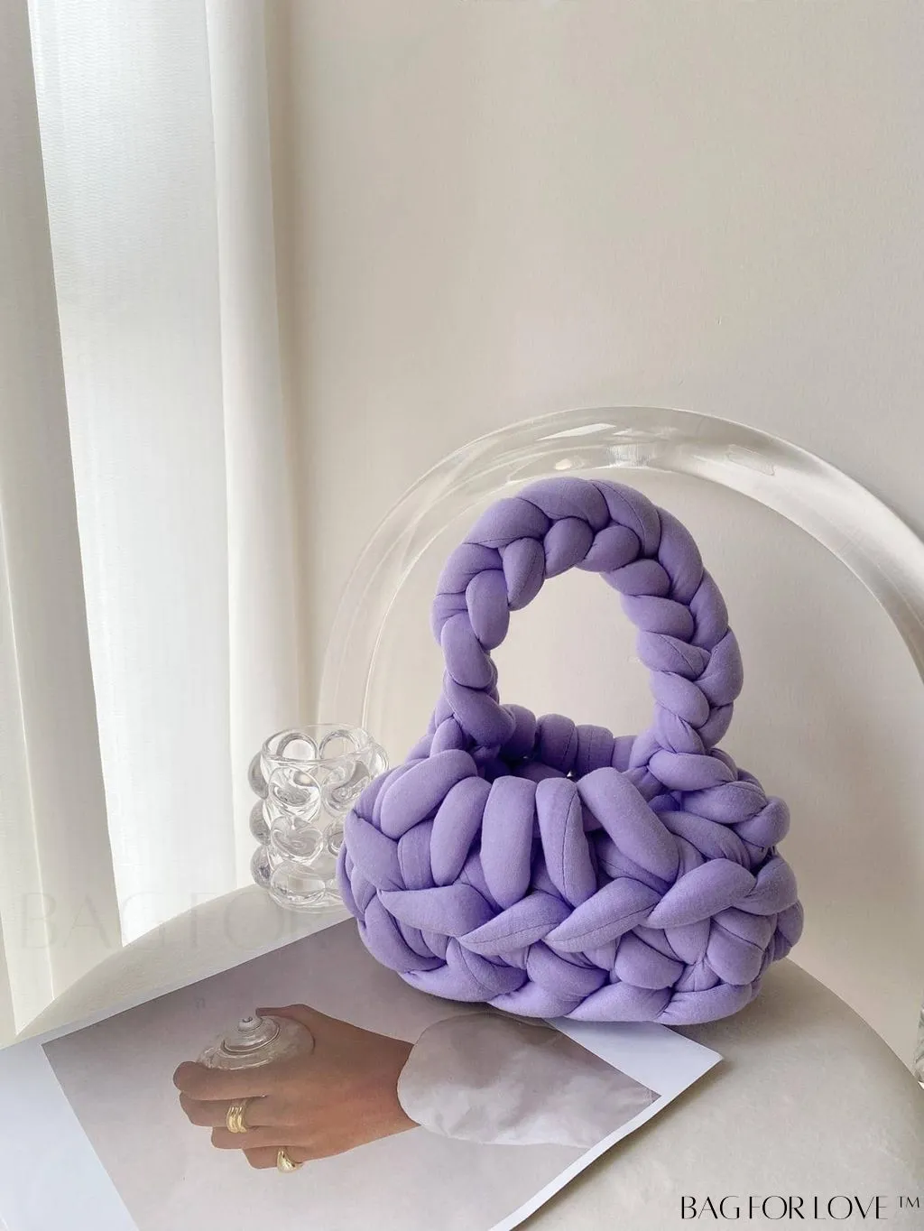 BagForLove - Compact Solid Color Top Handle Crochet Bag