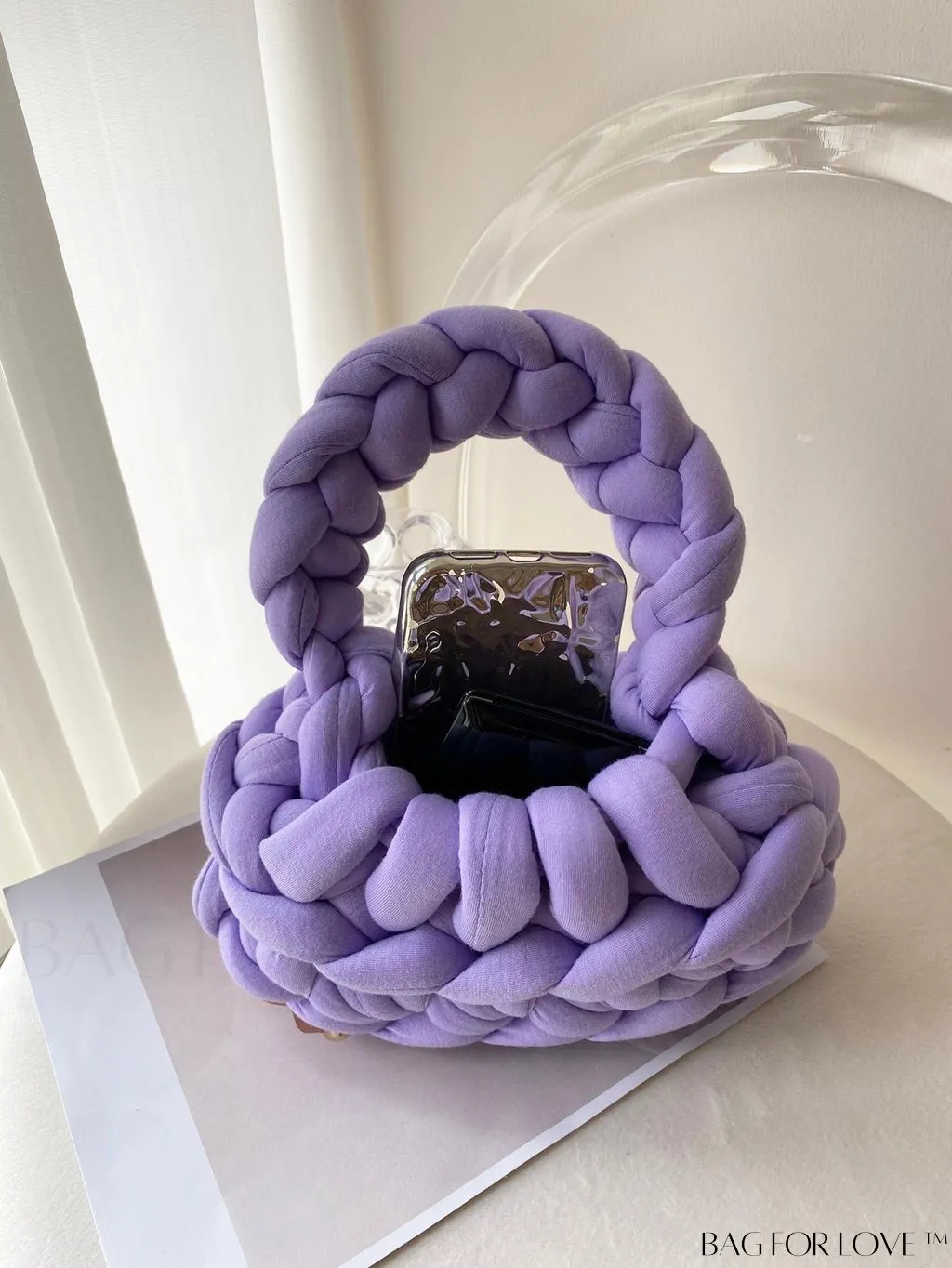 BagForLove - Compact Solid Color Top Handle Crochet Bag