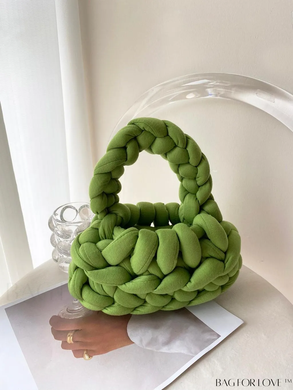 BagForLove - Compact Solid Color Top Handle Crochet Bag