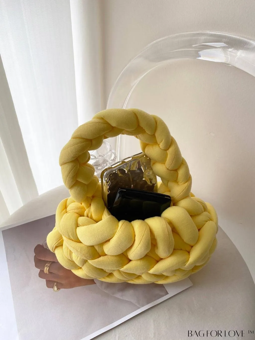 BagForLove - Compact Solid Color Top Handle Crochet Bag