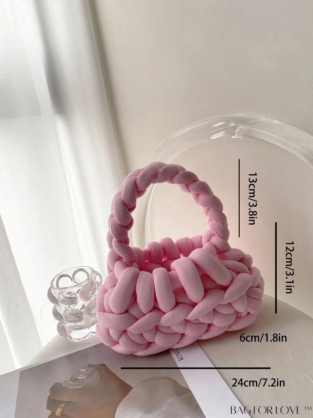 BagForLove - Compact Solid Color Top Handle Crochet Bag