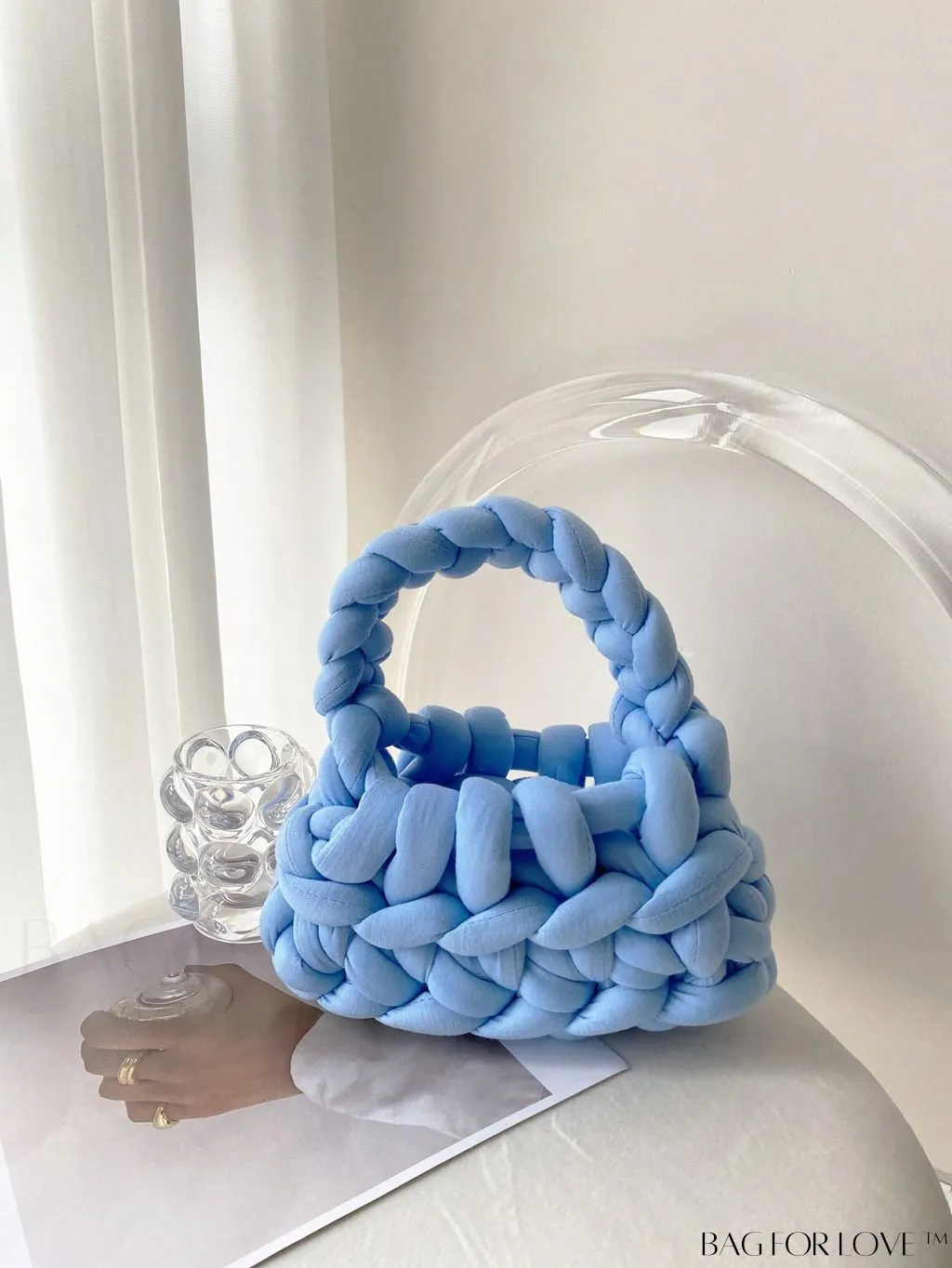 BagForLove - Compact Solid Color Top Handle Crochet Bag
