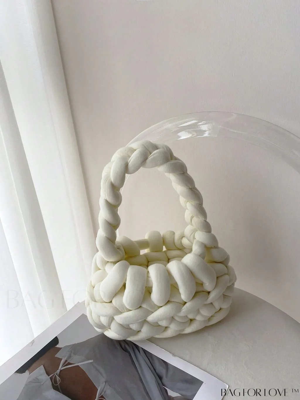 BagForLove - Compact Solid Color Top Handle Crochet Bag