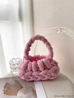 BagForLove - Compact Solid Color Top Handle Crochet Bag