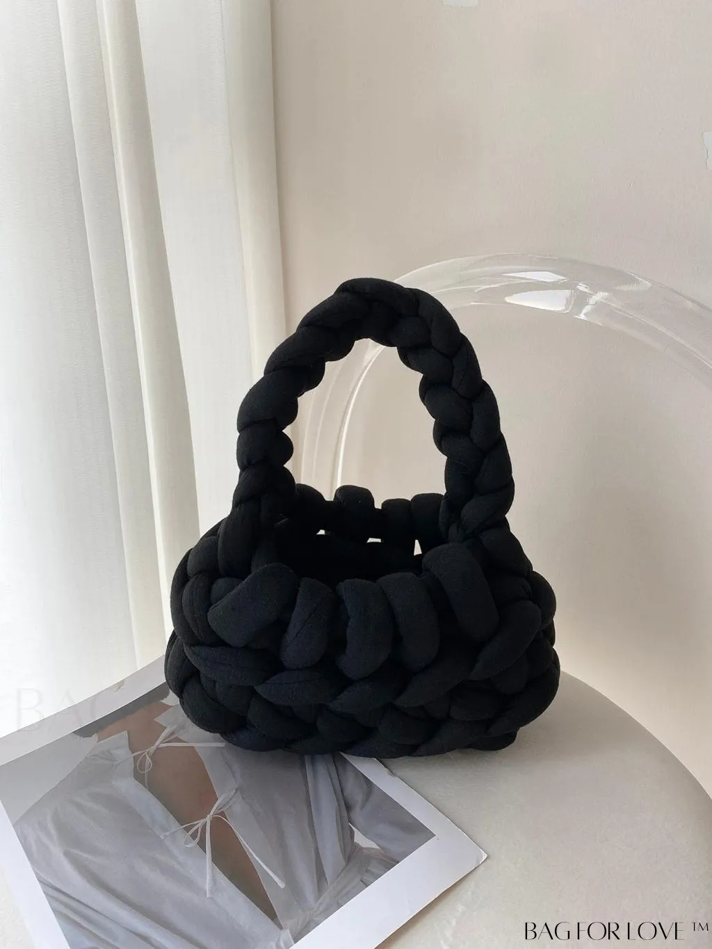 BagForLove - Compact Solid Color Top Handle Crochet Bag