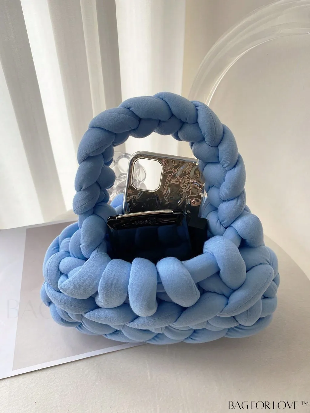 BagForLove - Compact Solid Color Top Handle Crochet Bag