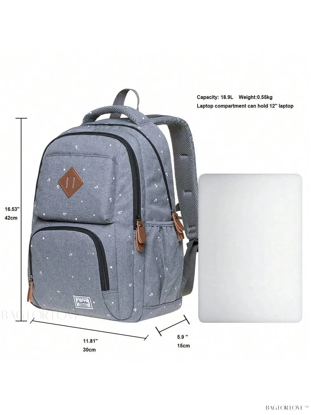 BagForLove - Women's Waterproof Shockproof Backpack for College School Office Commute