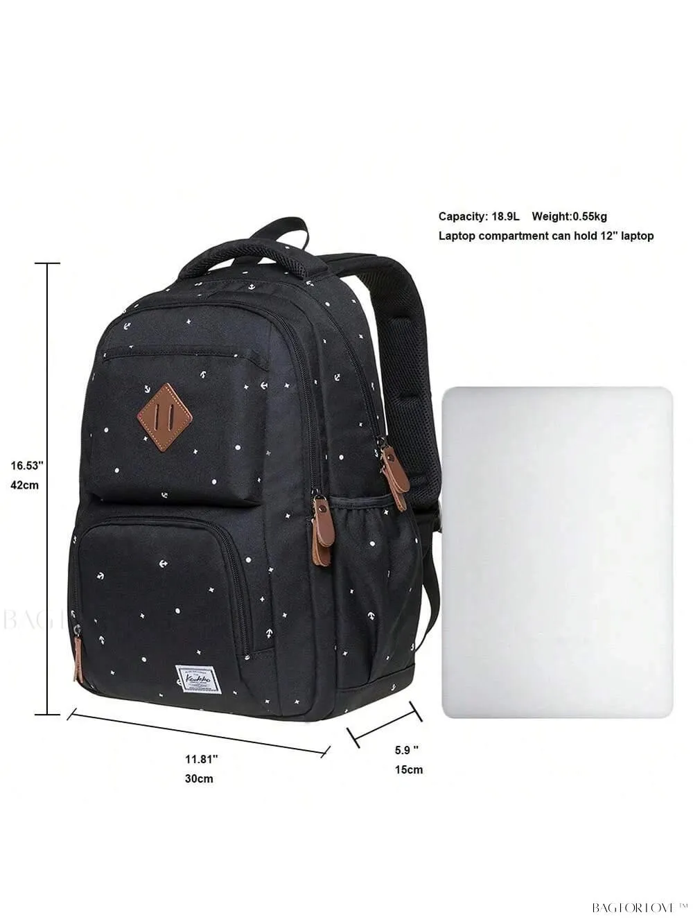 BagForLove - Women's Waterproof Shockproof Backpack for College School Office Commute