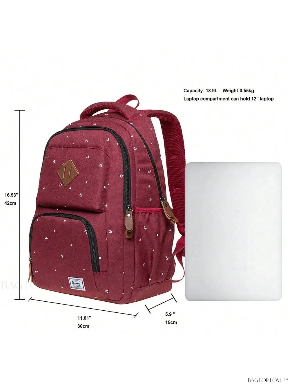 BagForLove - Women's Waterproof Shockproof Backpack for College School Office Commute