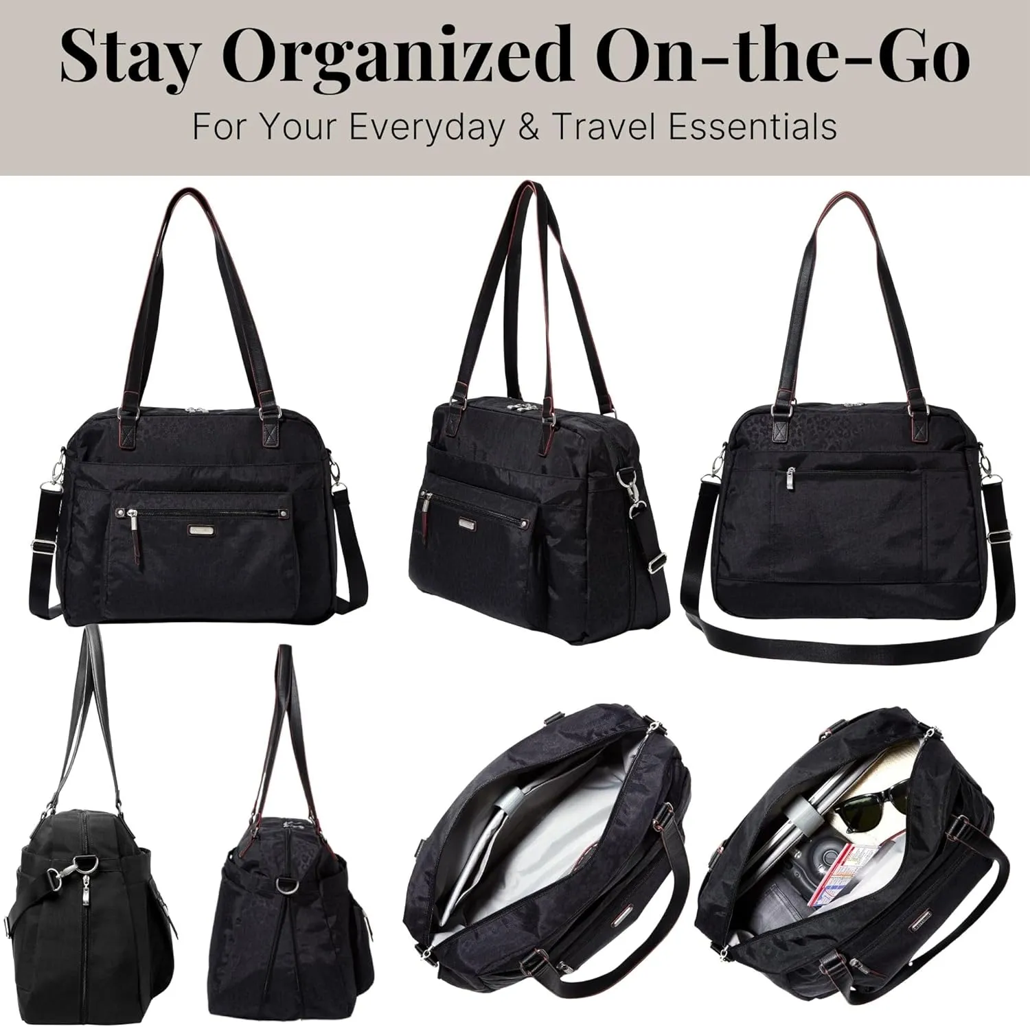 Baggallini Overnight Expandable Laptop Tote - Lightweight Travel Bag for Women