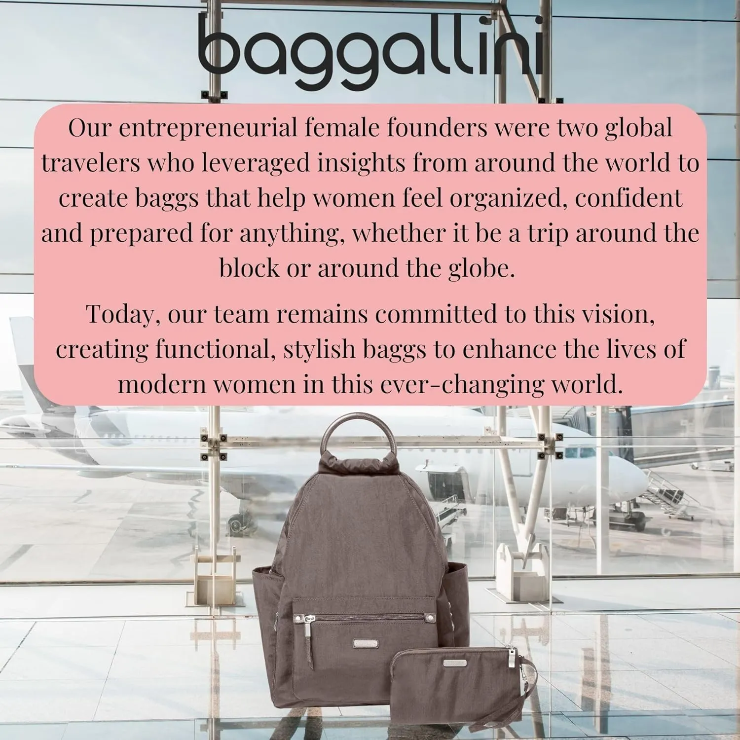 Baggallini womens New Classic Heritage With Rfid Phone Wristlet All Day Backpack, Sterling Shimmer, One Size US