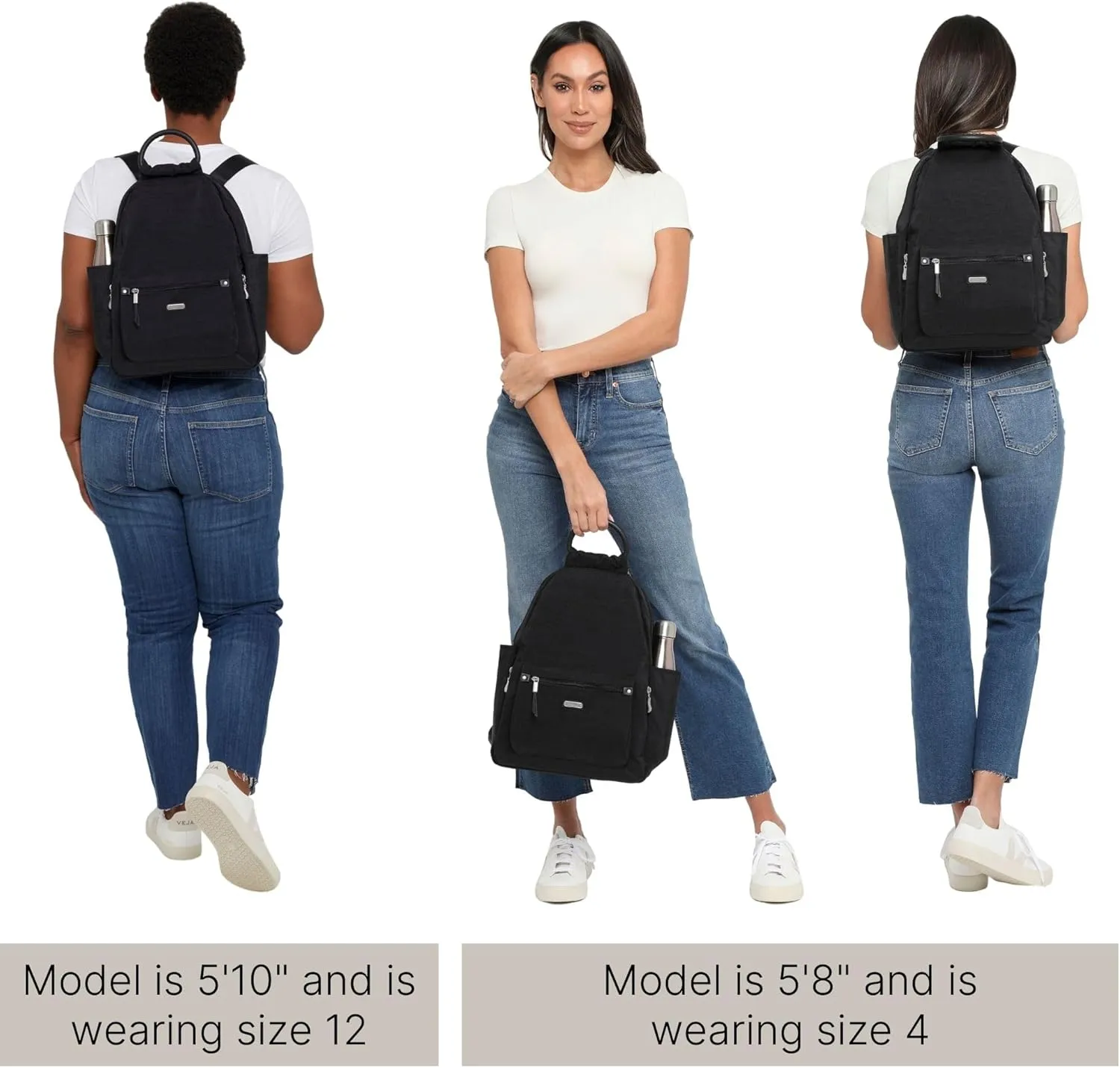 Baggallini womens New Classic Heritage With Rfid Phone Wristlet All Day Backpack, Sterling Shimmer, One Size US