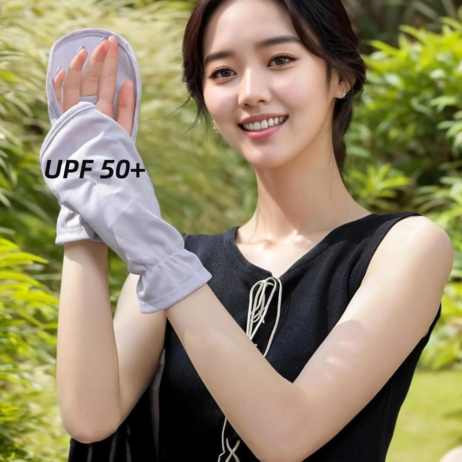 Bamboo Fiber Driving Gloves Women 2 Pairs UV Protection Hand Shields Sun Blocking Summer Fingerless Gloves
