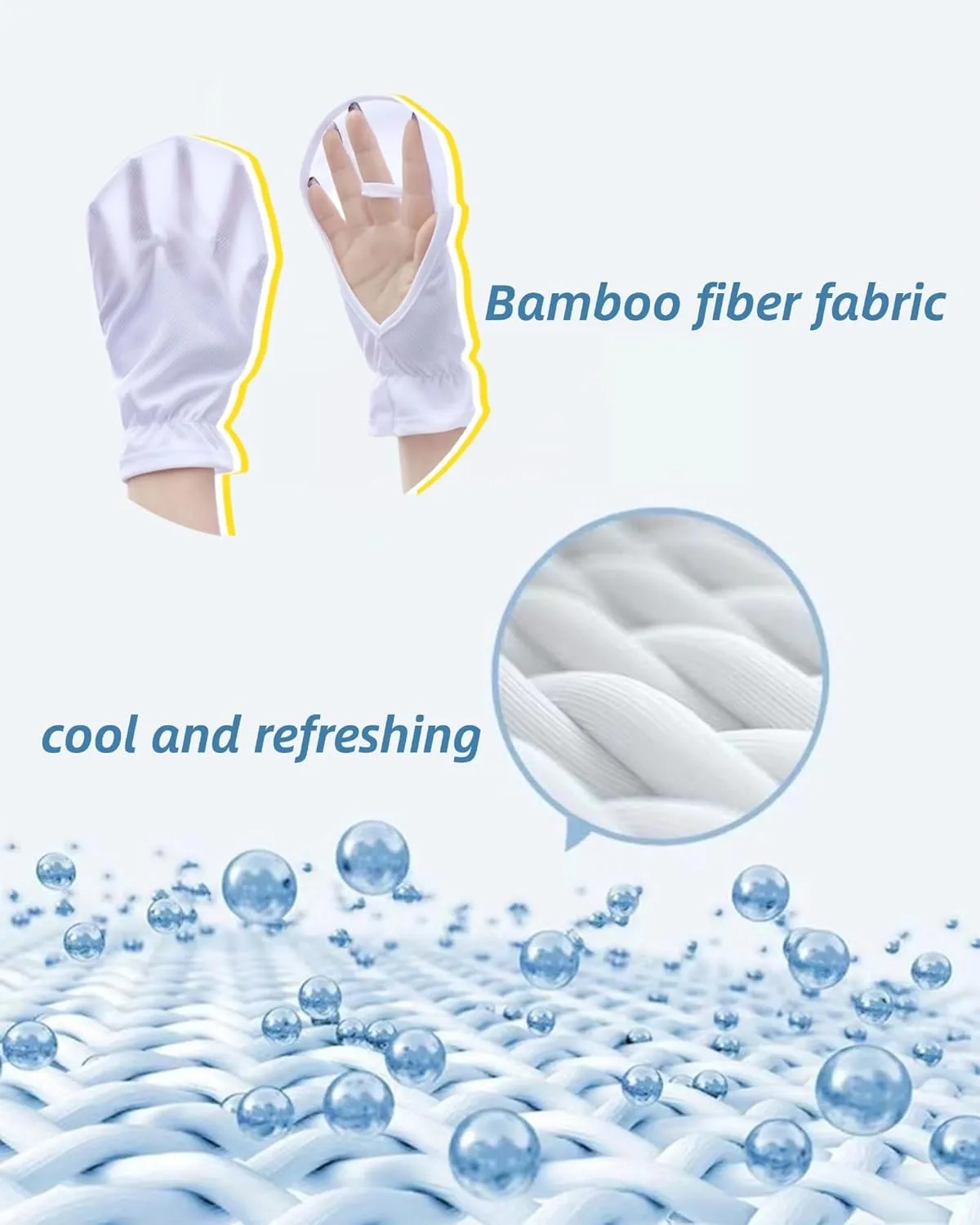 Bamboo Fiber Driving Gloves Women 2 Pairs UV Protection Hand Shields Sun Blocking Summer Fingerless Gloves