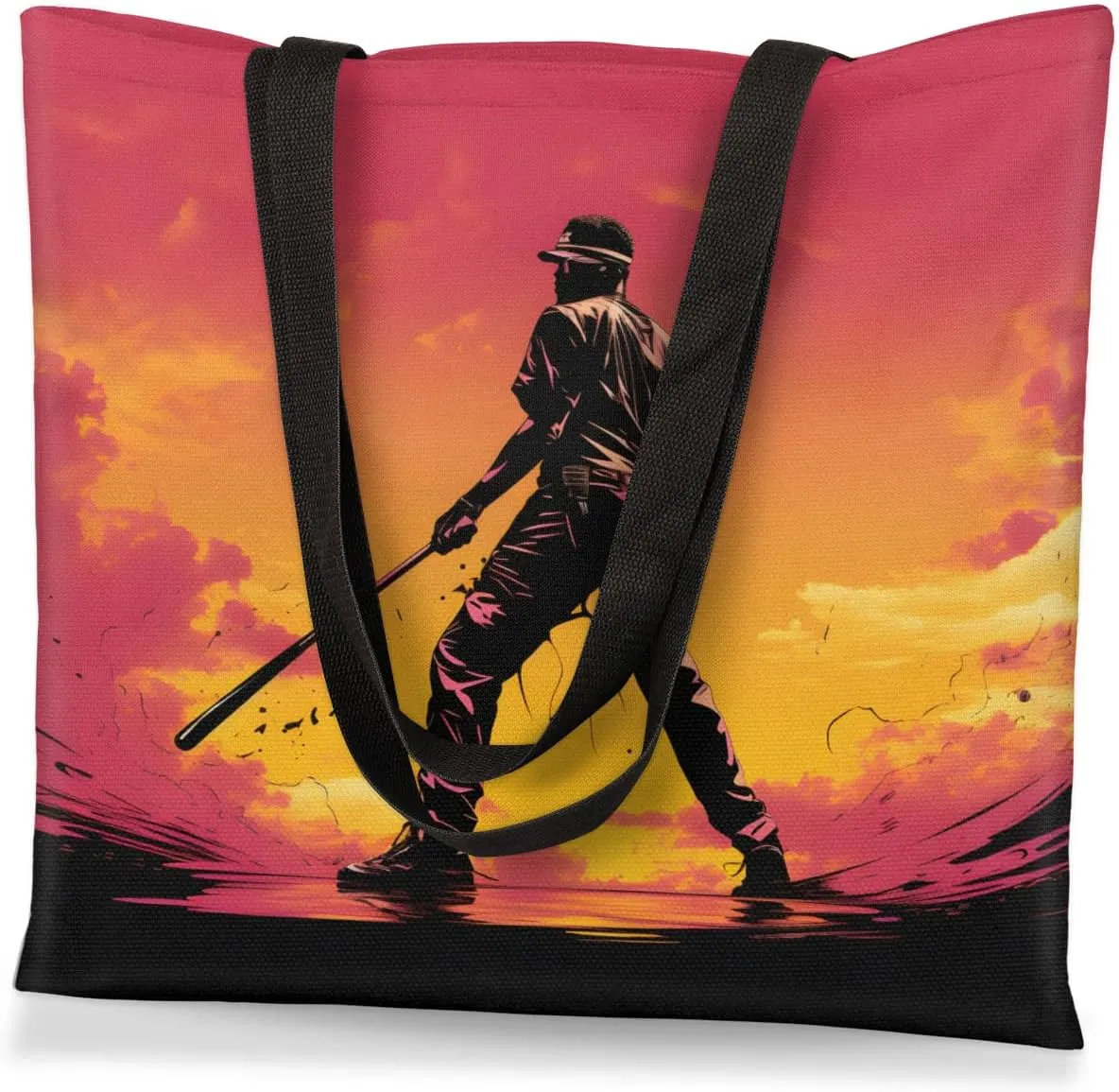 Bananas And Flowers Canvas Tote Bag for Women Men Stylish Tote Handbag Shoulder Bag Reusable Grocery Bag