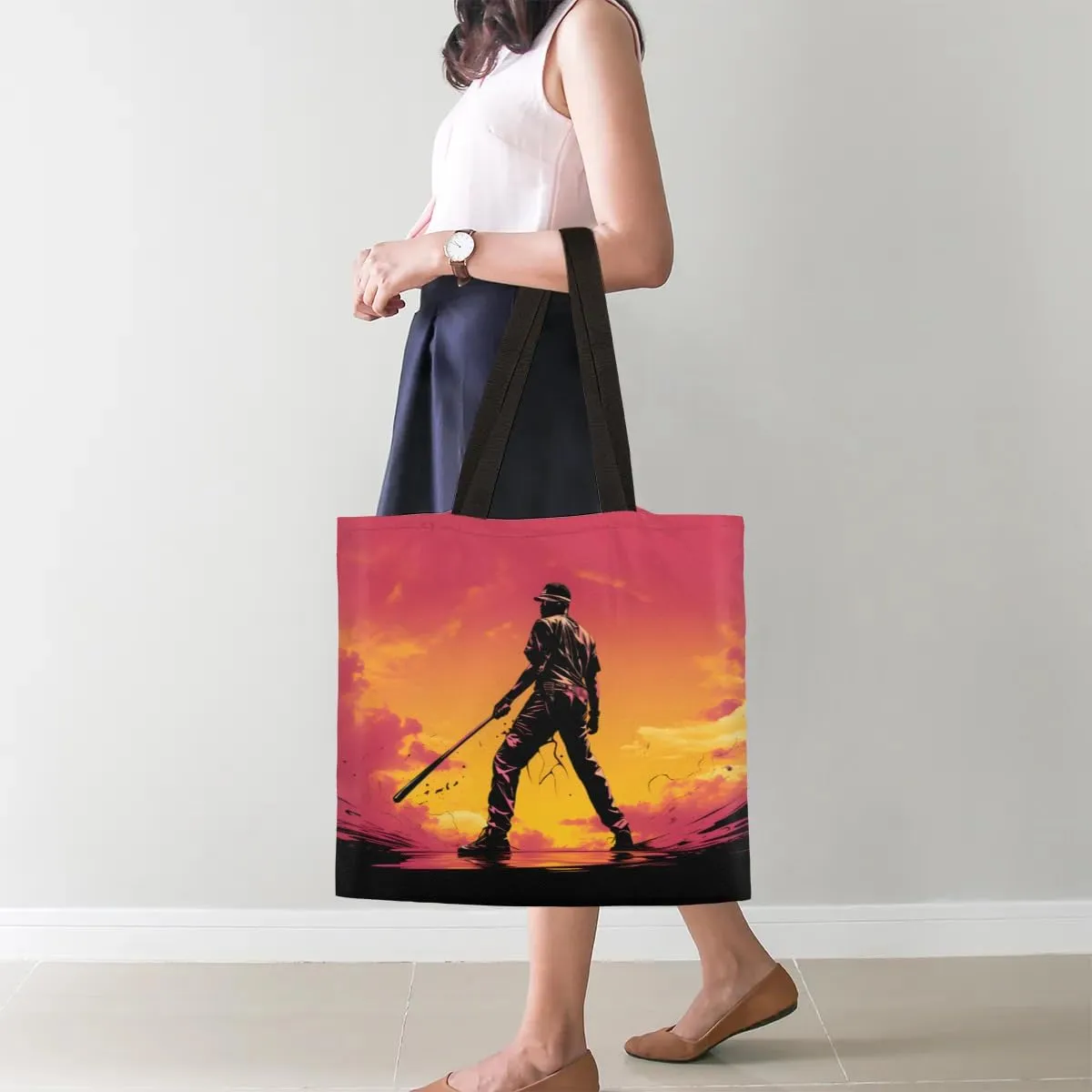 Bananas And Flowers Canvas Tote Bag for Women Men Stylish Tote Handbag Shoulder Bag Reusable Grocery Bag